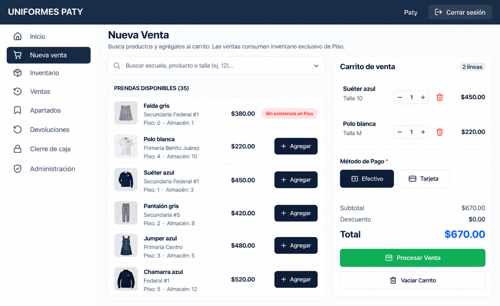 Venta e inventario conectados desde el inicio